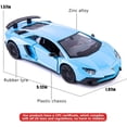 thumbnail image 2 of Modelo de coche Aventador LP700-4 a escala 1/36, coche de juguete de aleación de zinc para niños, vehículo extraíble para niños pequeños, regalo para niños y niñas (azul), 2 of 5