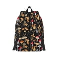 thumbnail image 3 of Balery Various Mushrooms Vintage Canvas Backpack for Men and Women - Large Capacity, Durable Travel Laptop Bag for School, Work, Hiking, and Outdoor Activities, 3 of 7