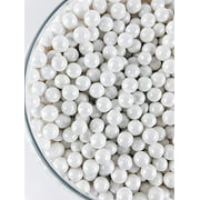 Shimmer White Candy Pearls - 2 Pound Bags - Includes "How to Build a Candy Buffet" Guide - Delicious Toppings on Desserts or Fillers for Candy Tables