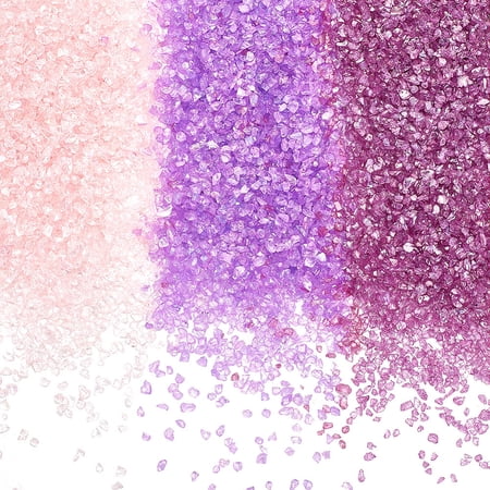 3 style Transparent Electroplate Crushed Glass Craft AB color Plated Irregular Glass Chips for Nail Arts DIY Vase Filler Pink 1-4x1-4mm