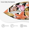 thumbnail image 5 of Fotbe Sea Shell Pattern Velvet Decorative Throw Pillow Covers with Elegant Piping, Soft Plush Cushion Cover for Sofa, Bed, Car, Office-16"x16", 5 of 8