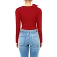 thumbnail image 3 of Okbabeha Women 3d Flower Top Y2K Long Sleeve Slim Fit Shirt Tee Flower Tops For Women Trendy Rosette Top T-Shirt Fall Clothes, 3 of 4