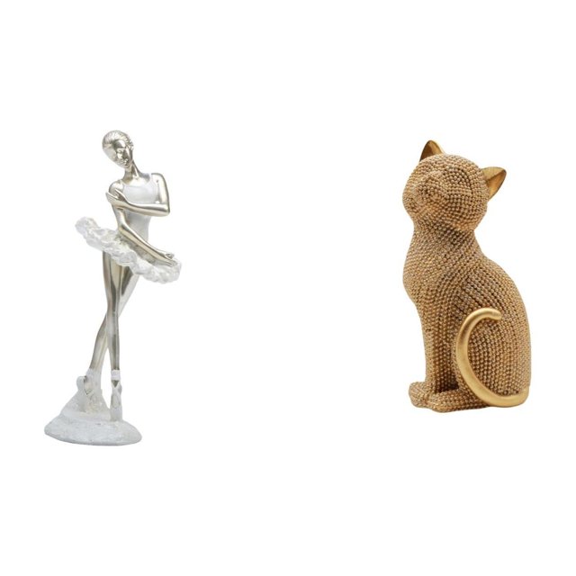 Figura De Gato Bailando Elegante, Escultura De Arte Moderno Para Dormitorio, Oficina, Entrada Y Sala De Estar, Adorno De Escritorio Coleccionable De Resina Creativo.