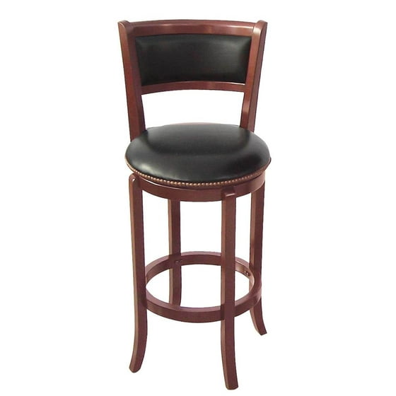 Wood Swivel Bar Stool With Back 24 In Cherry Com