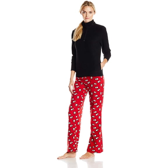 INTIMO Womens Microfleece Two-Piece Set, Penguins, Medium