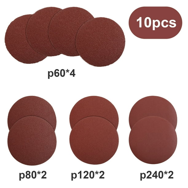 10 Pieces Round Sandpaper Disk Sanding Discs Polishing Abrasive Rotary
