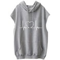 thumbnail image 4 of Womens Lightweight Sleeveless Hoodie Vest Racerback Pullover with Drawstring and Pockets Athleisure Top, 4 of 4