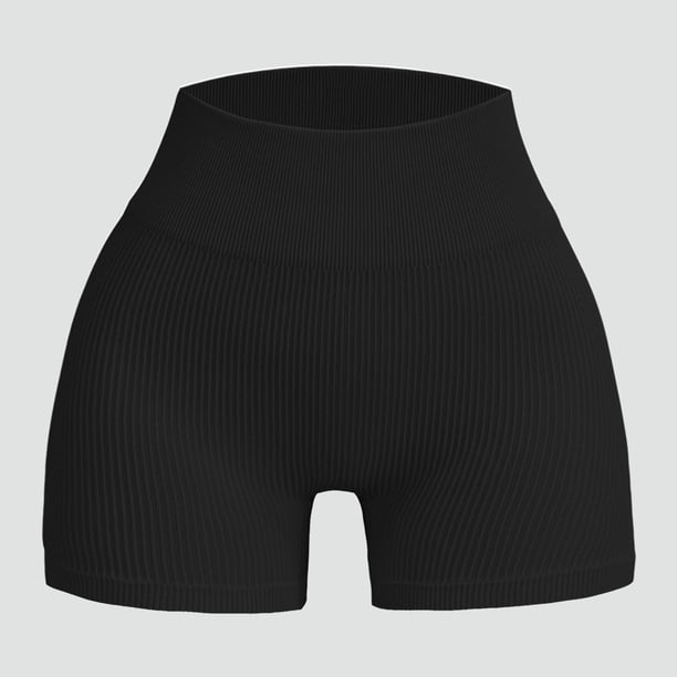 MKLEKYY Pantalones Cortos para Mujer, Deportivos, Sin Costuras, Acanalados, para Entrenamiento, Yoga