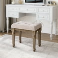 thumbnail image 3 of EastVita Vanity Stool,Vanity Chair for Makeup Room,Upholstered Vanity Stool Piano Bench with Rustic Wood Vanity Stool Chair, 3 of 6