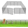 thumbnail image 5 of Panels Garden Fencing Animal Barrier with Lock  in(H) X ft(L) Dog Fence Outdoor for Yard Rustproof No Dig Decorative Tall Garden Fence Metal Wire Panel Border Rabbit Ground Stakes Fencing, 5 of 5