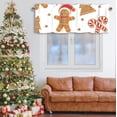 thumbnail image 2 of Christmas Valance for Windows,Gingerbread Man Winter Window Treatments 1 Panel Short Curtains for Kitchen Windows Bathroom Bedroom,54 x 18 Inch, 2 of 6