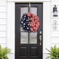 thumbnail image 5 of ZhangC 250th Anniversary Patriotic Wreath for Front Door, 15.8x15.8 Inch 4th of July Artificial Wreath Decorations, Red White and Blue Ribbon Wreath for Memorial Day, 5 of 9