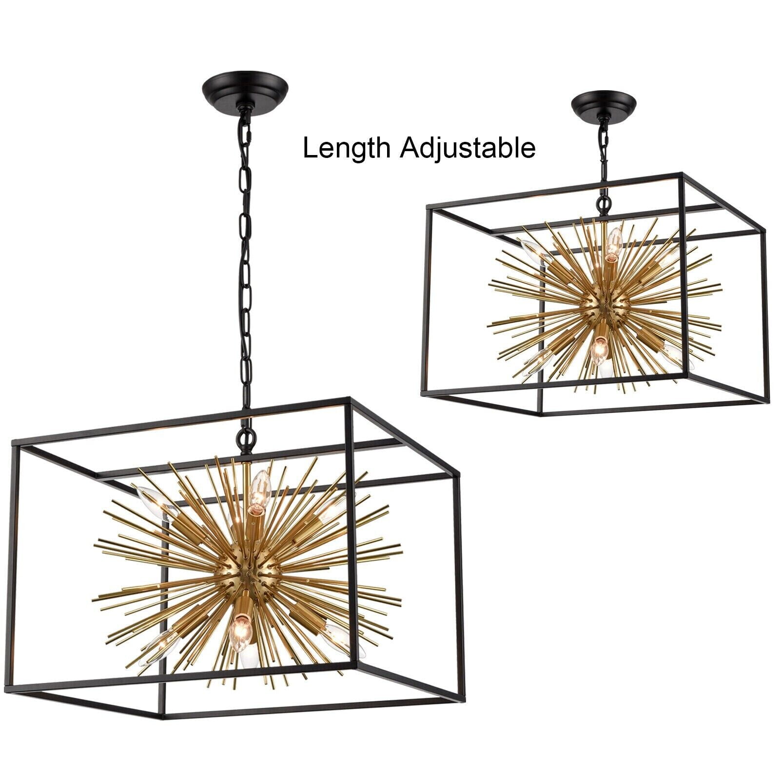 Industrial Chandelier 8-Light Cube Pendant Light Kitchen Island Light Fixture