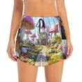 thumbnail image 2 of KLL Dreamy Mushroom House Pattern Shorts Women,Athletic Shorts High Waisted Running Shorts Pocket Sporty Short Gym Elastic Workout Shorts-Medium, 2 of 7