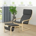 thumbnail image 2 of Costway Relax Lounge Chair & Padded Ottoman Set w/ Magazine Rack Gray, 2 of 10