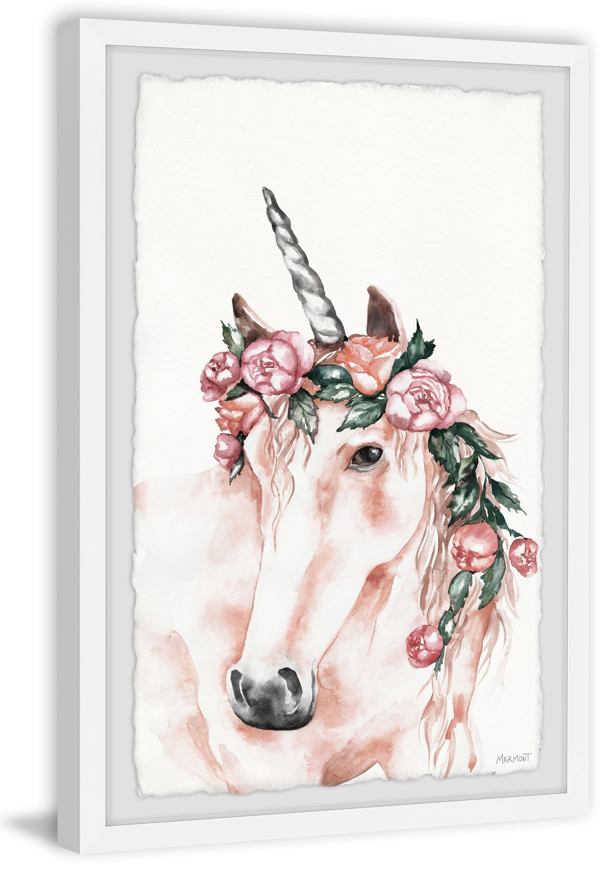 Marmont Hill The Pink Unicorn Framed Wall Art