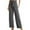 Gray, variant on Women's Linen Wide Leg Pants Summer Palazzo Trousers High Waisted Wide Self-tie Belted Flowy Beach Pants with Pockets Gray L