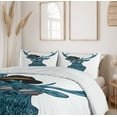 thumbnail image 6 of Ambesonne Deer Duvet Cover Sets, Teal Hipster Antler Print, 2-Queen, Teal and Black, 6 of 7