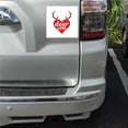 thumbnail image 2 of DistinctInk Custom Bumper Sticker - 4" x 4" Decorative Decal - White Background - Deer Love - Red Antlers, 2 of 2