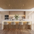 thumbnail image 4 of FRMALL Acoustic Wood Slat Wall Panels, 4-Pack, 94" x 8" Soundproof 3D Accent Wall Panels for Interior Decor, Natural, 4 of 11
