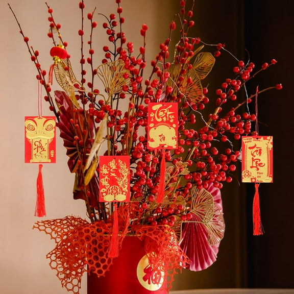 GOOHOCHY 6pcs Tassel Pendant Decor Flowerpot Tasseled Ornament Vietnamese New Year Decorations New Year Ornaments Hanging Tassel Ornament