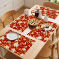 thumbnail image 5 of Yellow Red Flowers Placemats Set of 8 Spring Floral Bird Luxury Place Mats Indoor Wipeable Table Mats Washable Cloth Dining Table Placemats for Kitchen Holiday Party Home Decor 13x19 Inch, 5 of 9