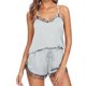 thumbnail image 4 of Gibobby Lenceria mujer sexy Conjuntos de lencería Sujetador de lencería Ropa de dormir Sexy Sexy y liga de encaje Panty Nueva ropa interior Mono(Plata de plata M), 4 of 5