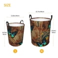 thumbnail image 3 of Picia Vintage Butterfly Green Large Laundry Basket, Waterproof, Freestanding Laundry Hamper, Collapsible Tall Clothes Hamper with Extended Handles-, 3 of 8
