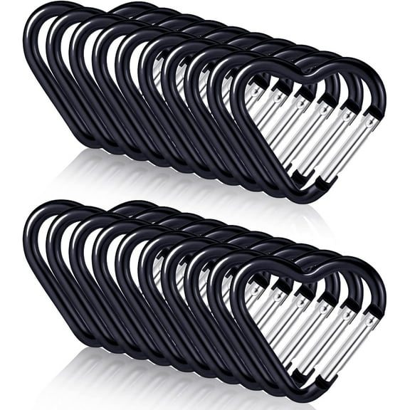 Lsupdaol 20 Pieces Heart Shape Keychain Clip Aluminum Alloy Keychain Clip Spring Snap Hook Spring Loaded Snap Hook Multifunctional for Home Outdoors Camping Hiking Fishing