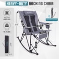 thumbnail image 2 of FUNDANGO Oversized Rocking Camping Chair, Foldable High Back Rocking Chair for Adults Outside, Portable Rocking Chair with Pocket, Extra Large Camping Chair for Lawn, 2 of 9