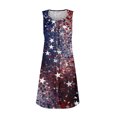 thumbnail image 4 of Women's Tank Style Sundress, Sleeveless Summer Dress with Patriotic Design, Lightweight Outfit for Fireworks Nights and BBQs,Blue L, 4 of 5