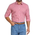 thumbnail image 1 of CAMISAS DE NEGOCIO DE MANGA LARGA PARA HOMBRES INSPIRADAS EN CHIC, PATRÓN DE CUADROS, TALLA L, ROJO, 1 of 5