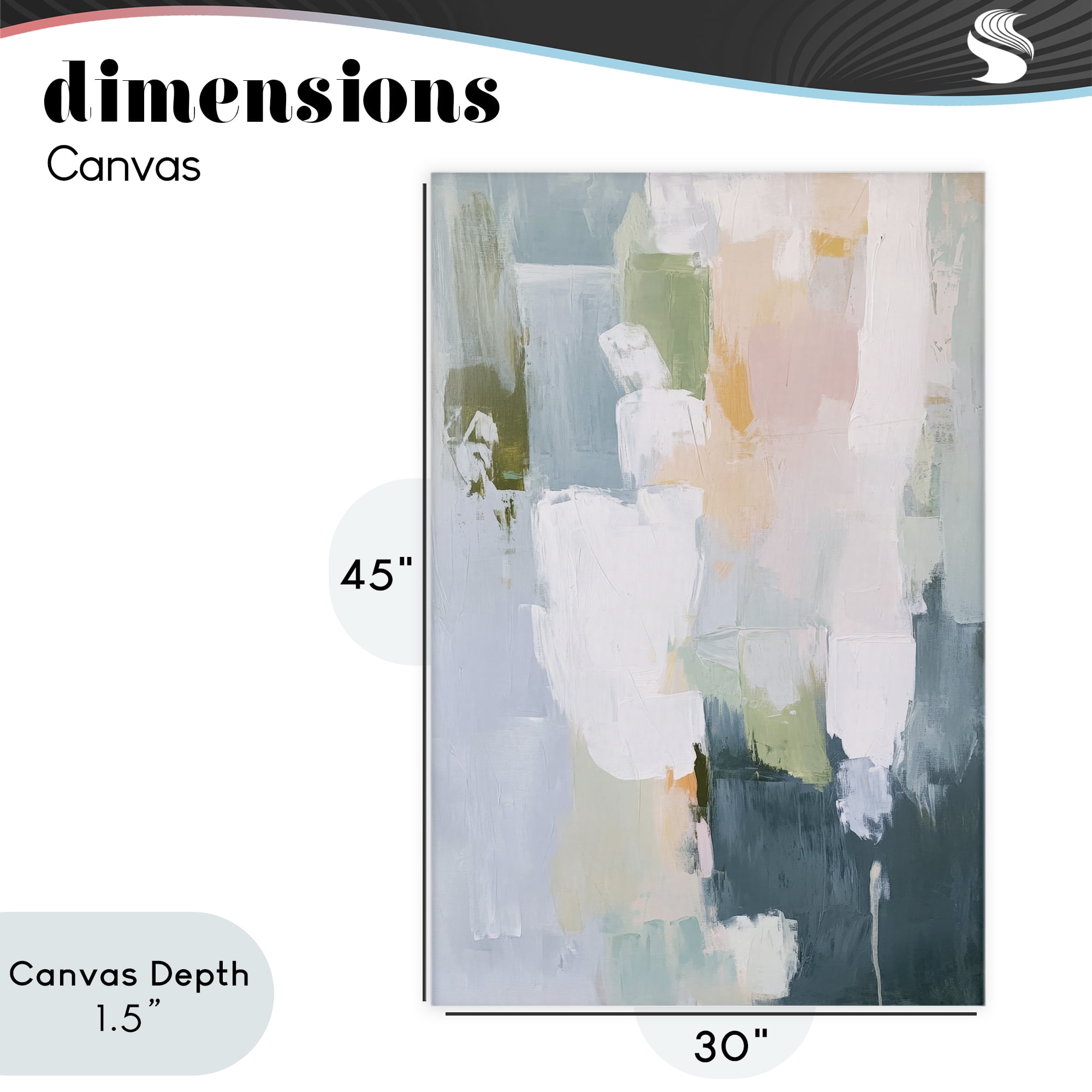 Stupell Industries Abstract Pastel Brushstroke Composition Canvas Wall Art, design by Petal Prints Design