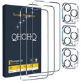 thumbnail image 1 of QHOHQ Paquete de 3 protectores de pantalla para iPhone 13 Pro Max de 6,7 pulgadas con 3 protectores de lente de cámara de vidrio templado, Ultra HD, dureza 9H, resistente a los arañazos, fácil instala, 1 of 3