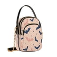 thumbnail image 2 of Women's Crossbody Handbag Shoulder Handbag 5.91x3.15x8.27 Inch Bank Card Bag Cash Bag Key Bag Cartoon Black Bats, 2 of 7