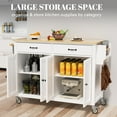 thumbnail image 2 of ZIVACATE Rolling Kitchen Island on Wheels Cart 54in with Storage for Kitchen Dinning Room,White, 2 of 8