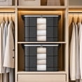 thumbnail image 6 of Large Storage Bags with Zipper, Heavy Duty Moving Bags, Storage Bins with Lids – Clothes Organizers and Storage Visible Window Fabric Organizer for Closet Bedding Bedroom Dormitory Moving Ues, 6 of 7