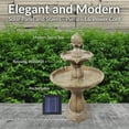 thumbnail image 4 of Sunnydaze Traditional Earth Resin 2-Tier Solar Water Fountain with Battery, 4 of 14
