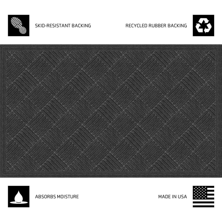 Mainstays Textures Crosshatch Polyester and Rubber Backed Doormat