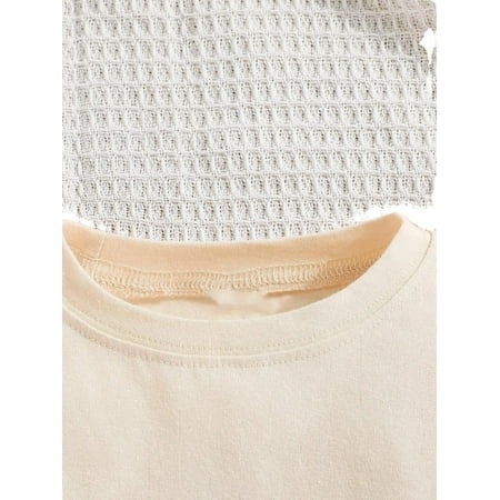 

Casual Letter print Round Neck Sweatshirt Long Sleeve Apricot Baby Bodysuits (Baby s)