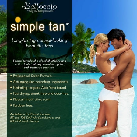 1/2 Gallon Belloccio Simple Tan 10% DHA Sunless Airbrush Spray Tanning Solution