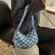 thumbnail image 4 of Monedero clásico retro Bolso casual Cadena acrílico Monederos para axilas mujer hombro mezclilla vintage elegante Gran capacidad uso diario en la oficina bandolera, 4 of 9