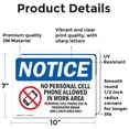 thumbnail image 2 of (2 Pack) Cell Phone Use In Designated Area Only OSHA Notice Sign, 2 of 7