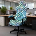 thumbnail image 5 of Whosucclay Mermaid Scale Print Gaming Chair Covers, Stretchable Computer Chair Slipcovers Cover Stretchable Elastic Machine Washable of Computer Game Office Chairs Cover, 5 of 8