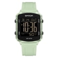 thumbnail image 2 of Digital Watches for Men Women Waterproof Unique Rectangle Watch Stopwatch Countdown Alarm Analog Silicone Strap Transparent Case, 2 of 6