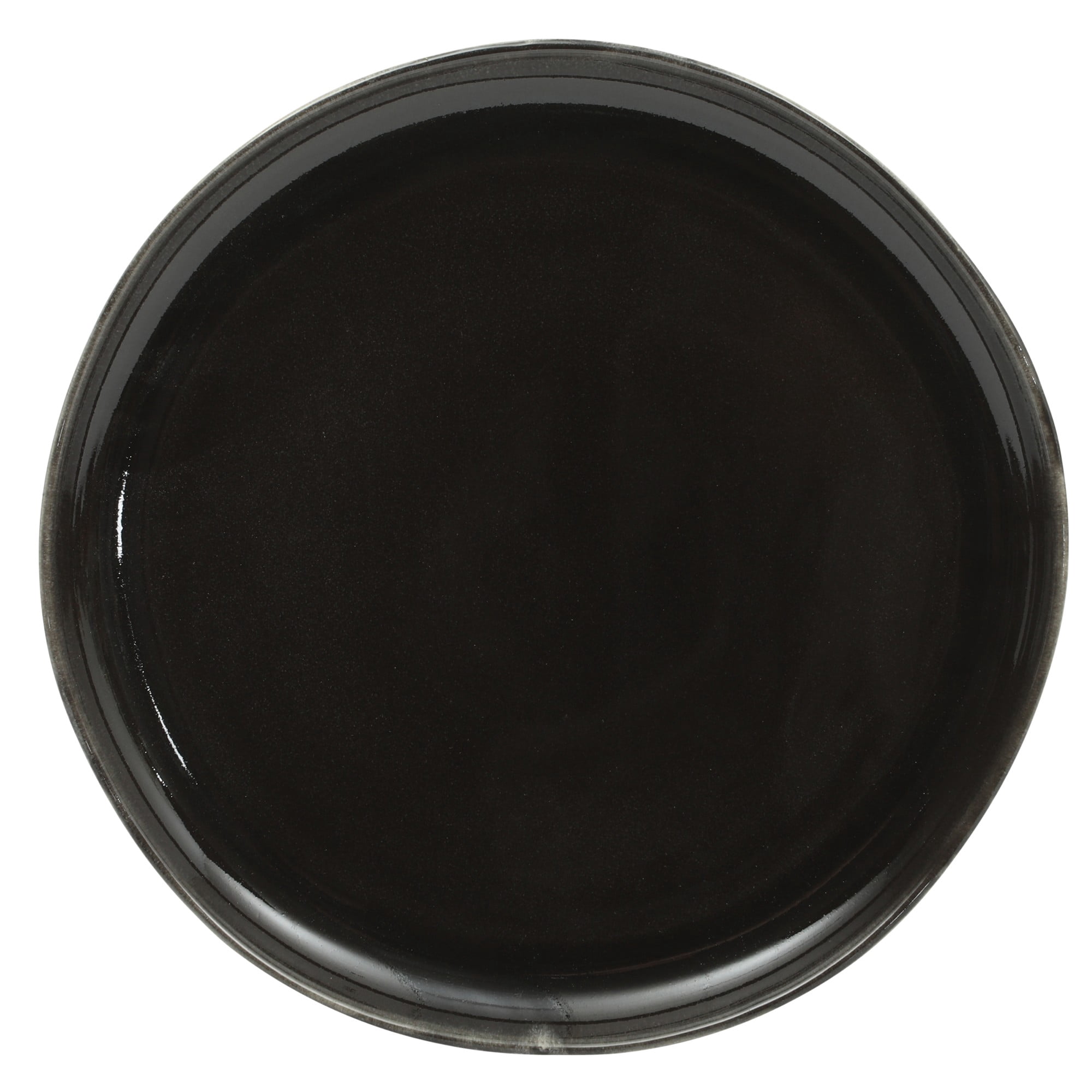 Gibson Soho Lounge Nardini 12 Piece (Service for 4) Plates and Bowls Reactive Glaze Dishes Stoneware Ceramic Dinnerware Set - Black and Blue