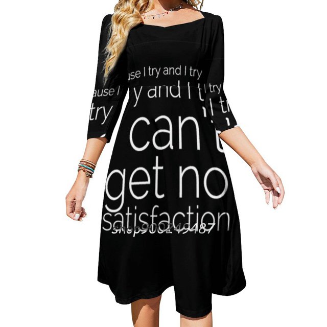 Vestido de verano dulce con escote cuadrado y texto Vestido elegante con cuello halter y estampado para mujer Texto de satisfacción