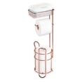 thumbnail image 3 of mDesign Steel Free Standing Toilet Paper Holder Stand and Dispenser - Rose Gold, 3 of 7