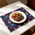 thumbnail image 6 of YiJuHui Independence Day Placemats Set of 4, American Flag Patriotic Place Mats for Dining Table, Red White Blue Holiday Decorations, Premium Polyester Heat Resistant Dinner Table Mats for BBQ Party, 6 of 6