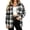 O-Black, variant on Akmaiox Plaid Flannel Shirts for Women,Long Sleeve Lapel Button Down Shirts,Dressy Casual Business Work Blouses,Mint Green XL